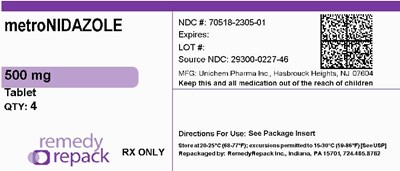 Metronidazole 500mg 70518 2305 01